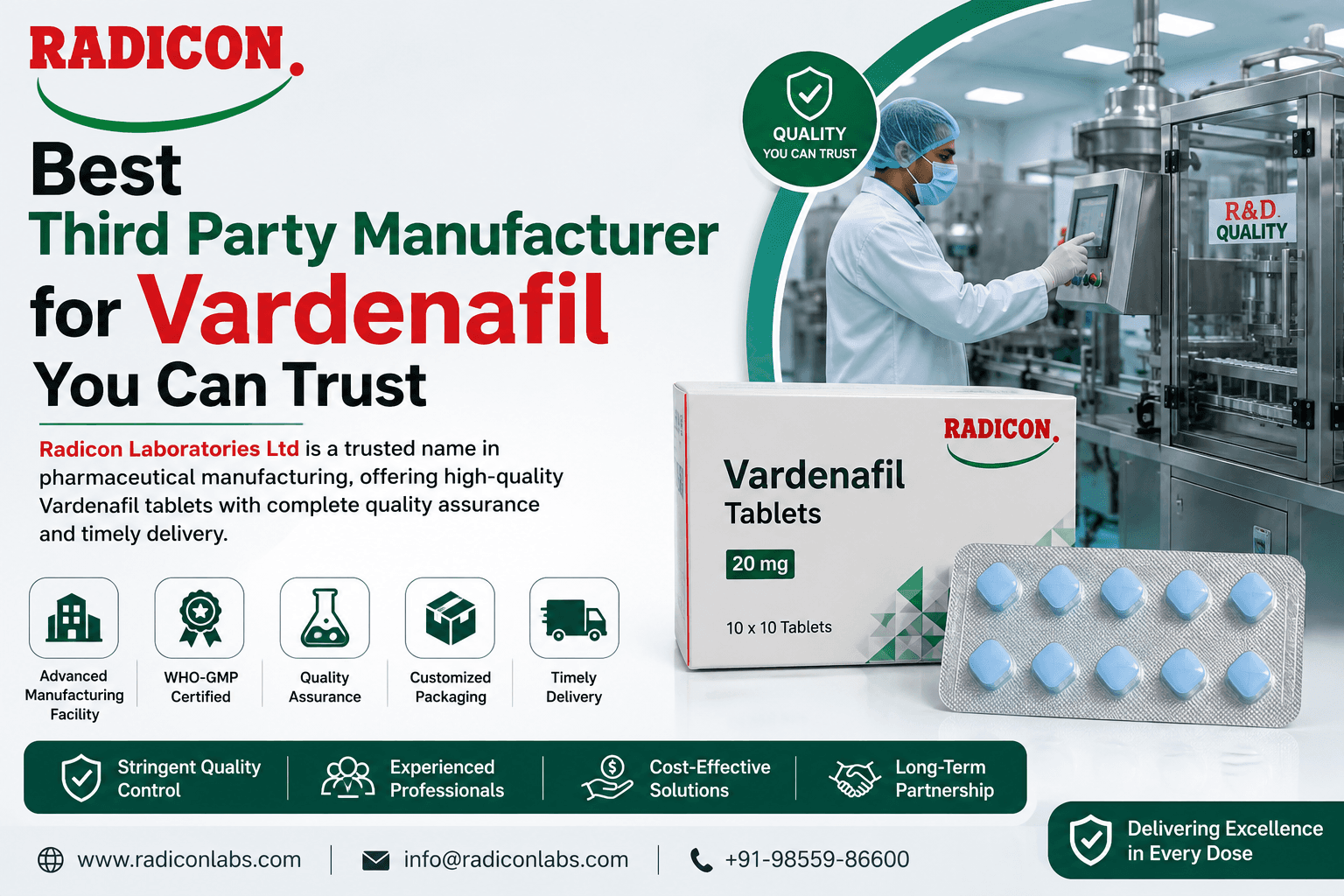 How to Choose a Reliable Vardenafil Manufacturing Partner
